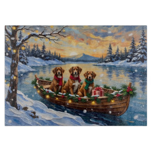 Vizsla Christmas Boat Holiday Cutting Board