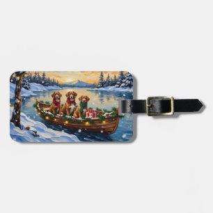Vizsla Christmas Boat Holiday Luggage Tag