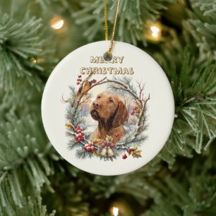Vizsla Christmas Ceramic Tree Decoration