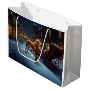 Vizsla Christmas Festive Season  Large Gift Bag