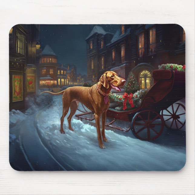 Vizsla Christmas Festive Season  Mouse Mat (Front)