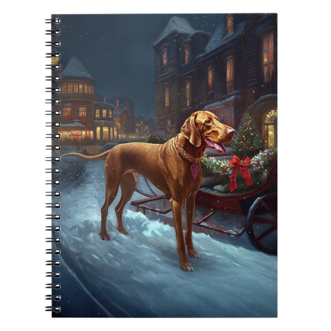 Vizsla Christmas Festive Season  Notebook (Front)