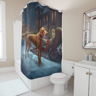 Vizsla Christmas Festive Season  Shower Curtain