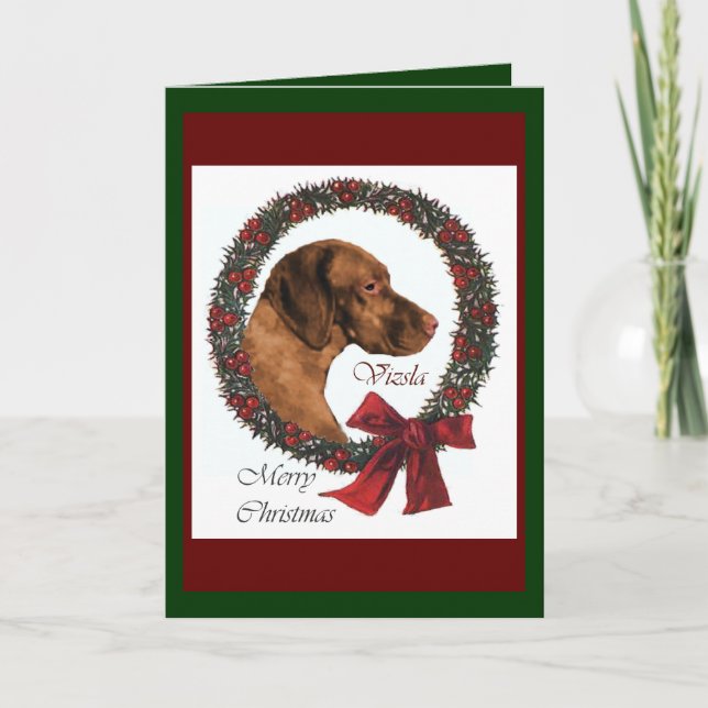 Vizsla Christmas Gifts Holiday Card (Front)