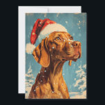 Vizsla Christmas Holiday Card<br><div class="desc">Capture the festive spirit with our Christmas card design featuring an adorable Vizsla donning a Santa hat. This charming cover showcases the joy and warmth of the season,  making it the perfect greeting for your loved ones.</div>