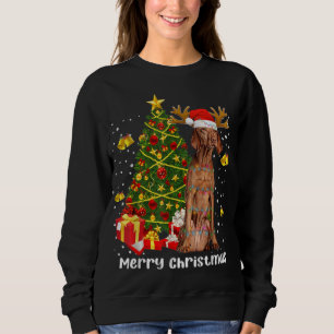 Vizsla Christmas Lights Tree Santa Xmas Pyjamas Vi Sweatshirt
