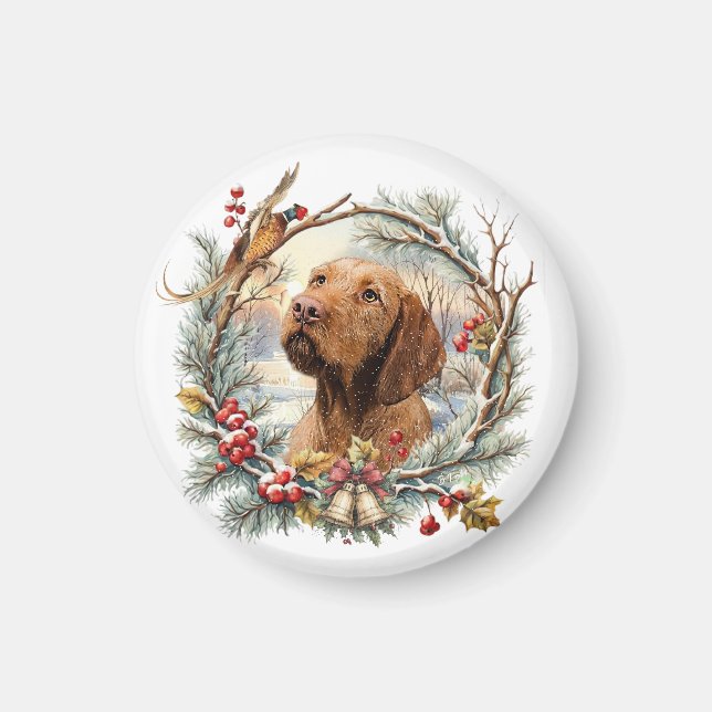 Vizsla Christmas  Magnet (Front)