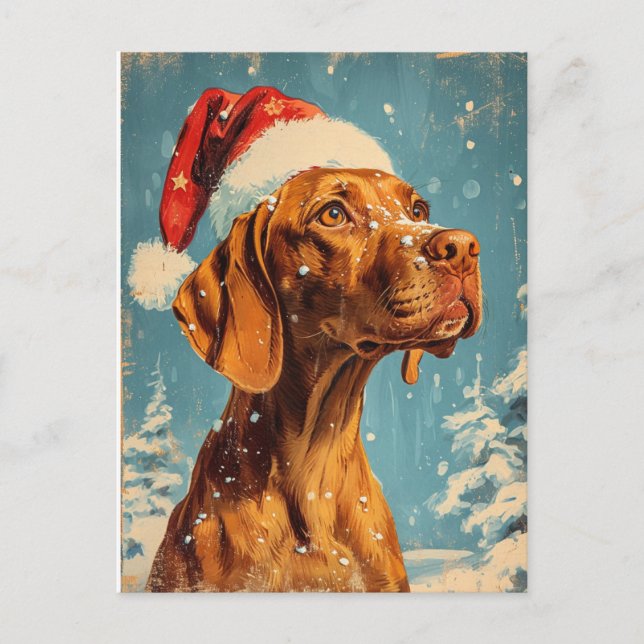 Vizsla Christmas Postcard (Front)