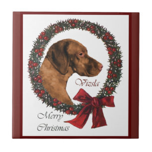 Vizsla Christmas Tile