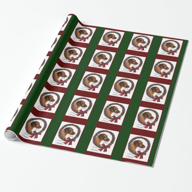Vizsla Christmas Wrapping Paper (Unrolled)