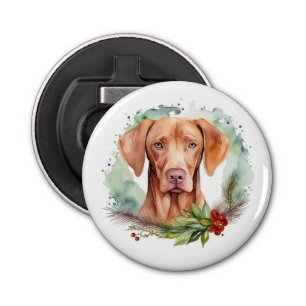 Vizsla Christmas Wreath Festive Pup Bottle Opener