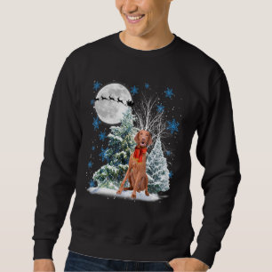 Vizsla Christmas Xmas Tree Funny Snow Xmas Holiday Sweatshirt