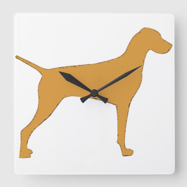 vizsla colour silhouette square wall clock (Front)
