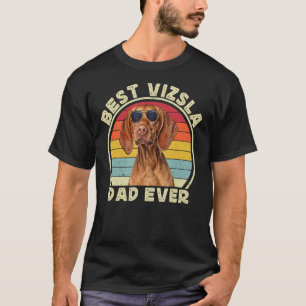 Vizsla Dad For Men Retro Hungarian Vizsla Dad Dog T-Shirt