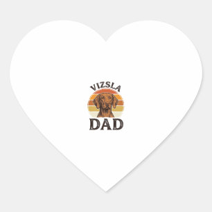 Vizsla Dad Vintage Engraving Dog Design_1 Heart Sticker