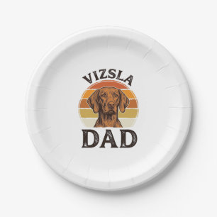 Vizsla Dad Vintage Engraving Dog Design_1 Paper Plate