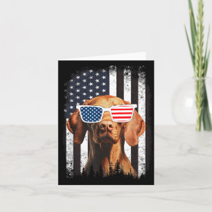 Vizsla Dog Aamerican Flag 4th Of July Sungles Card