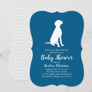 Vizsla Dog Baby Shower Boy Blue Invitation