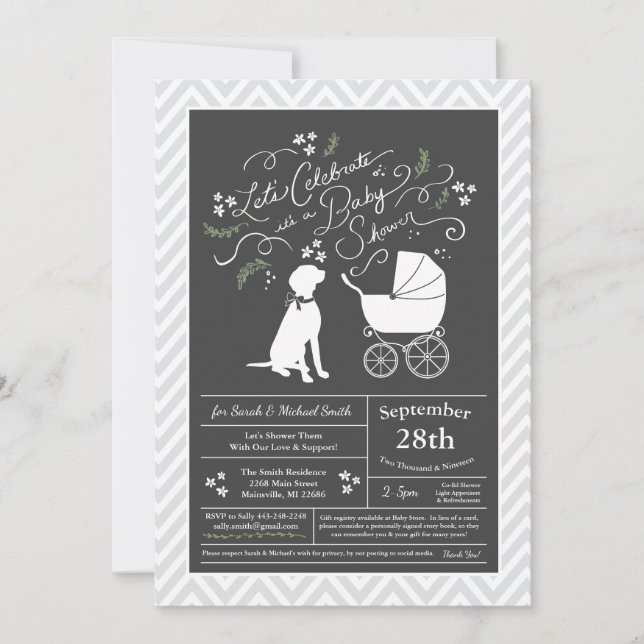 Vizsla Dog Baby Shower Gender Neutral Invitation (Front)