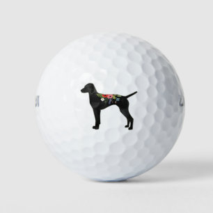Vizsla Dog Breed Boho Foral Silhouette Golf Balls