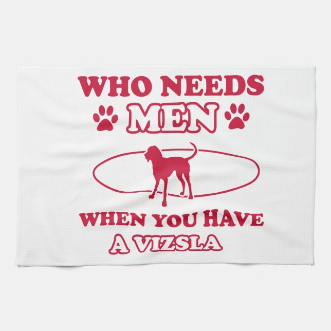 Vizsla dog breed designs tea towel (Horizontal)