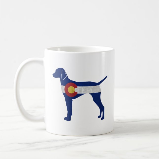 Vizsla Dog Breed Silhouette Colorado Flag Coffee Mug (Left)