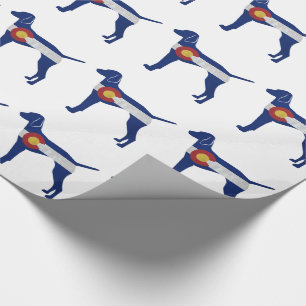 Vizsla Dog Breed Silhouette Colorado Flag Wrapping Paper