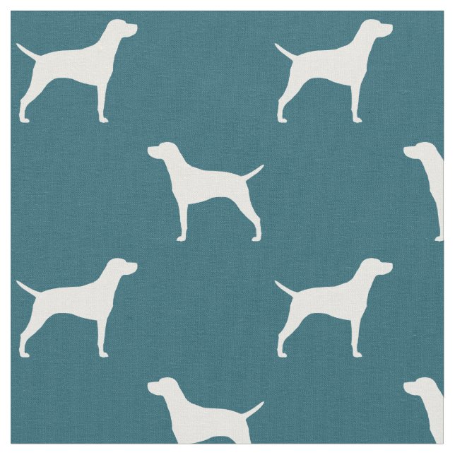 Vizsla Dog Breed Silhouettes Pattern Fabric (Close Up)