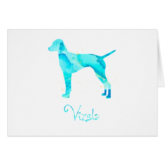 Vizsla Dog Breed Watercolor Card (Front Horizontal)