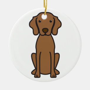 Vizsla Dog Cartoon Ceramic Tree Decoration