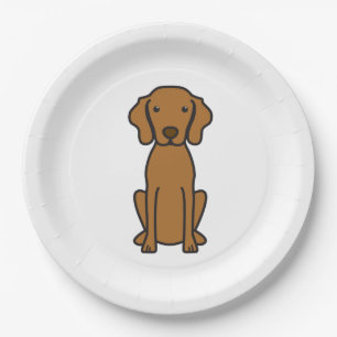 Vizsla Dog Cartoon Paper Plate