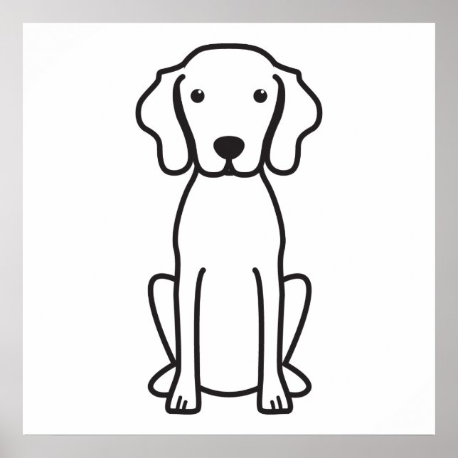 Vizsla Dog Cartoon Poster (Front)