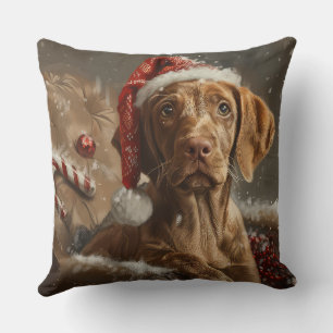Vizsla Dog Christmas Festive  Cushion