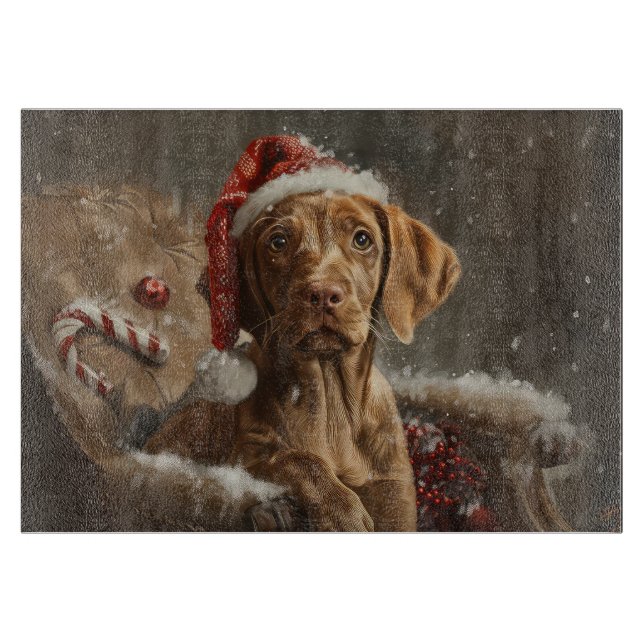 Vizsla Dog Christmas Festive  Cutting Board (Front)