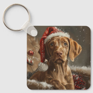 Vizsla Dog Christmas Festive  Key Ring