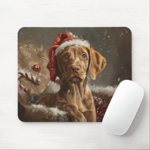 Vizsla Dog Christmas Festive Mouse Mat