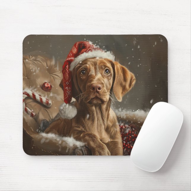 Vizsla Dog Christmas Festive  Mouse Mat (With Mouse)