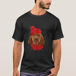 Vizsla Dog Christmas Hat Funny Dog Lover Tank Top