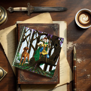 Vizsla Dog Elf Forest Notebook