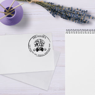 Vizsla Dog Family Return Address Rubber Stamp