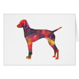 Vizsla Dog Geometric Pattern Silhouette Multi Card