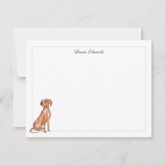 Vizsla Dog Gray Border Personalized Card