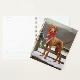 Vizsla Dog in Snow Christmas Planner