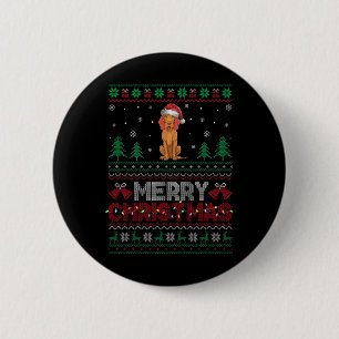 Vizsla Dog Lovers Santa Hat Christmas Tree Lights 6 Cm Round Badge