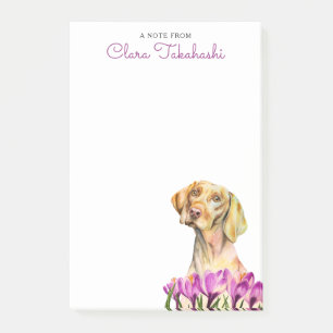 Vizsla Dog Lovers Watercolor Art   Add Name Post-it Notes