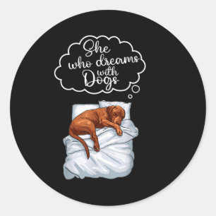 Vizsla Dog Nightgown Pajama  Classic Round Sticker