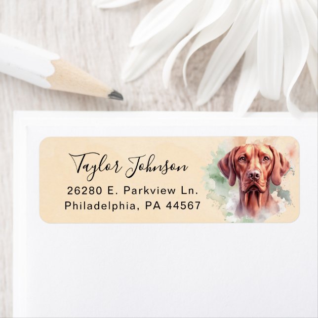 Vizsla Dog Return Address Label (Insitu)