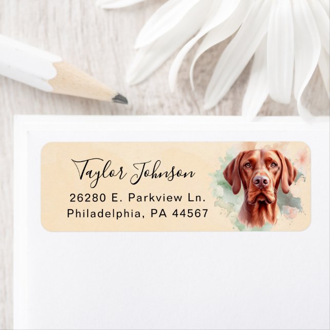 Vizsla Dog Return Address Label (Insitu)
