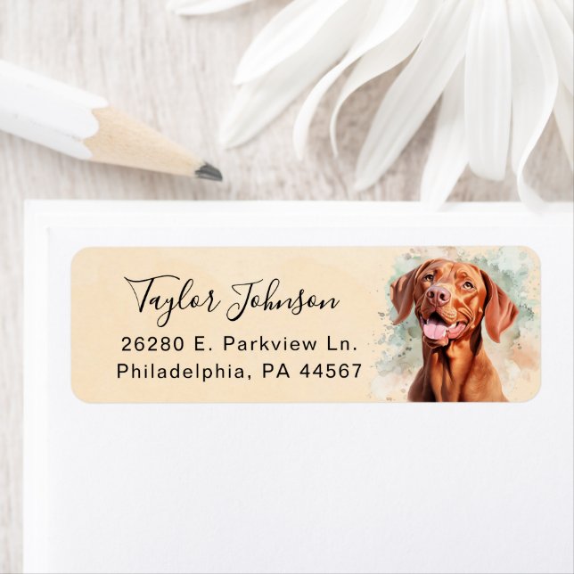 Vizsla Dog Return Address Label (Insitu)