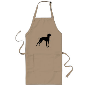 Vizsla Dog Silhouette (black) Long Apron